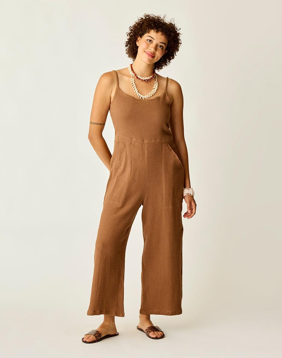 Carve Designs Knox Gauze Jumpsuit: Rum