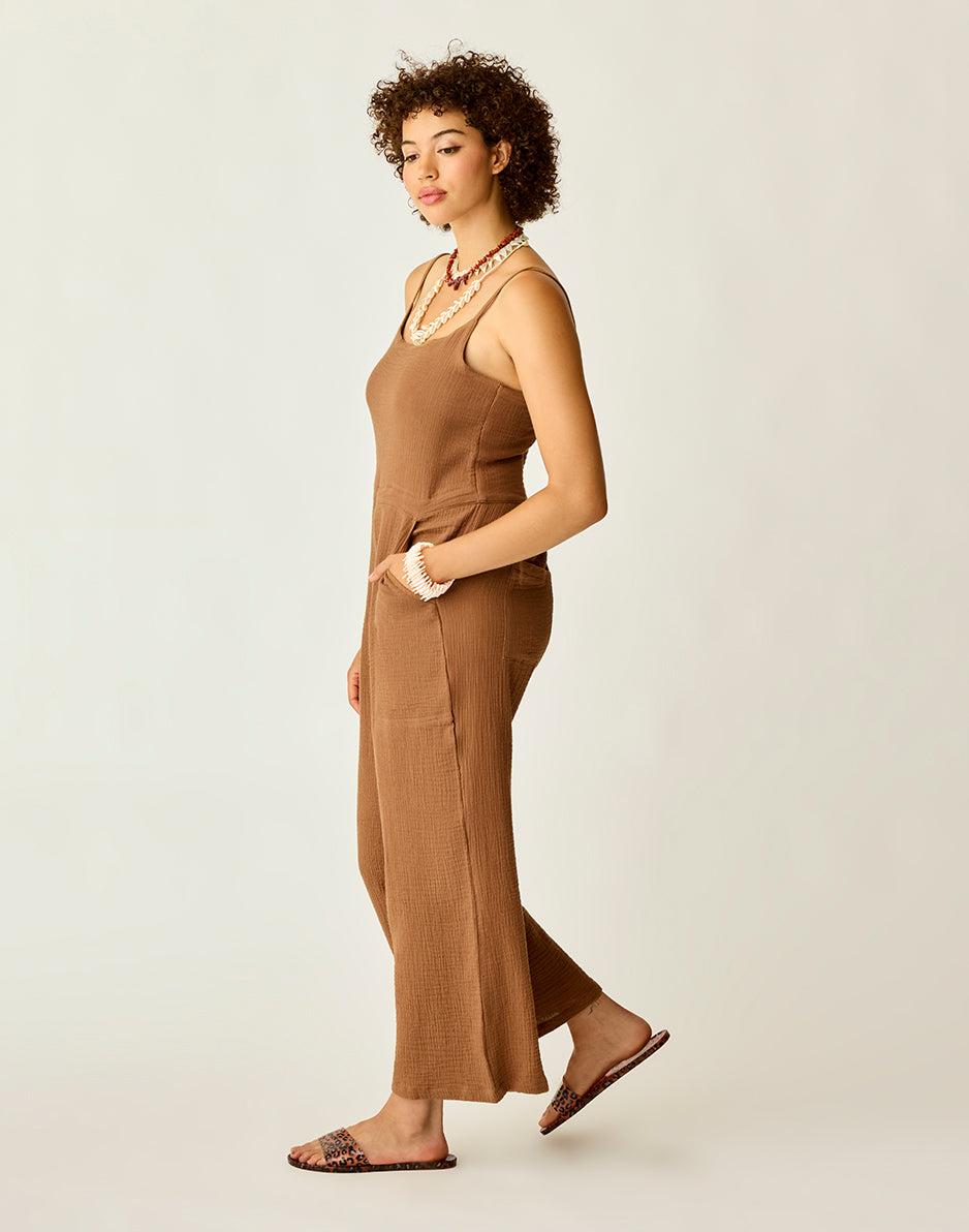 Carve Designs Knox Gauze Jumpsuit: Rum