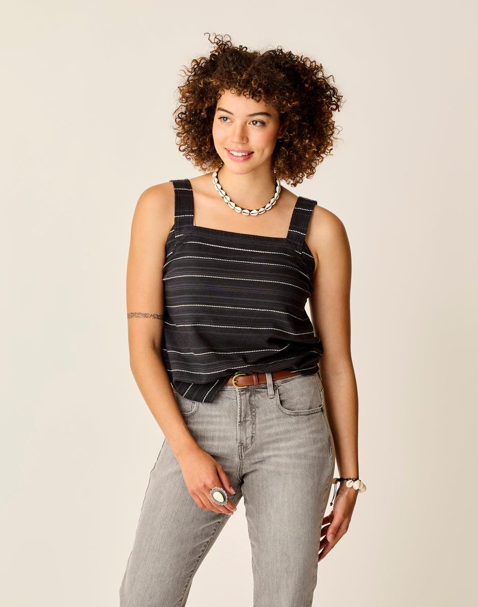 Carve Designs Liv Stitched Top: Black Texture