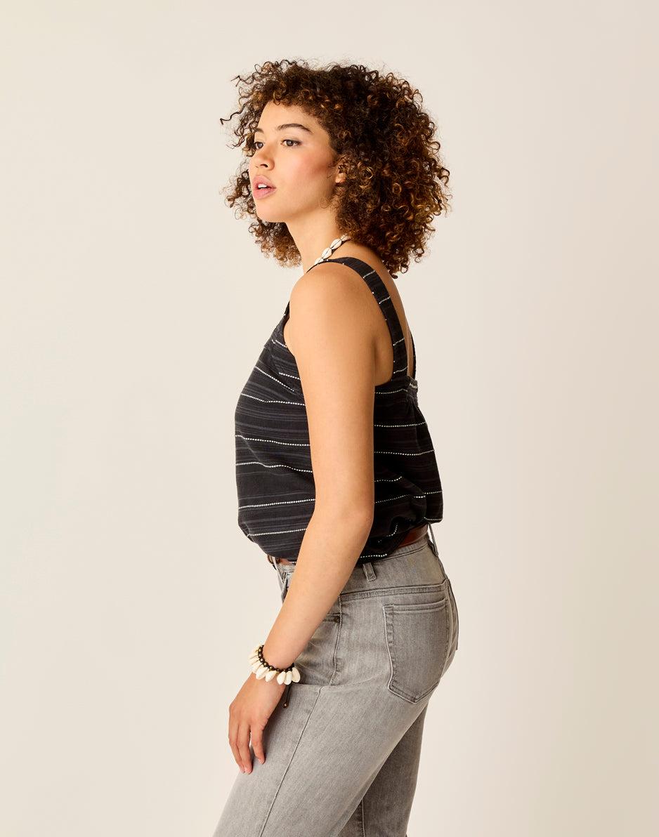 Carve Designs Liv Stitched Top: Black Texture