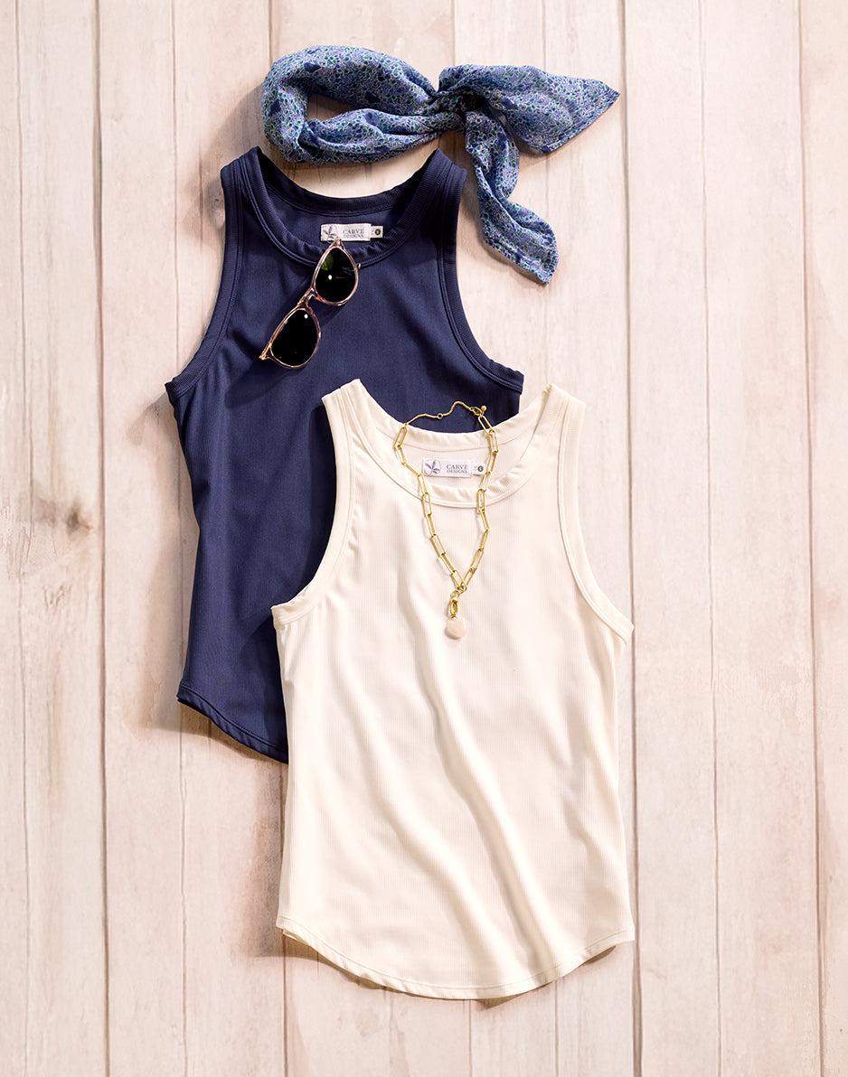 Carve Designs Lyra Rib Tank: Cloud