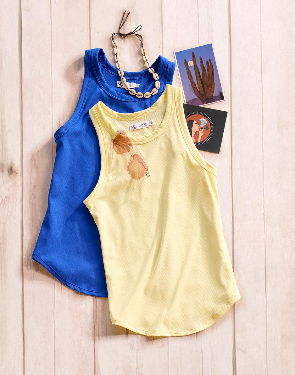 Carve Designs Lyra Rib Tank: Light Limeade