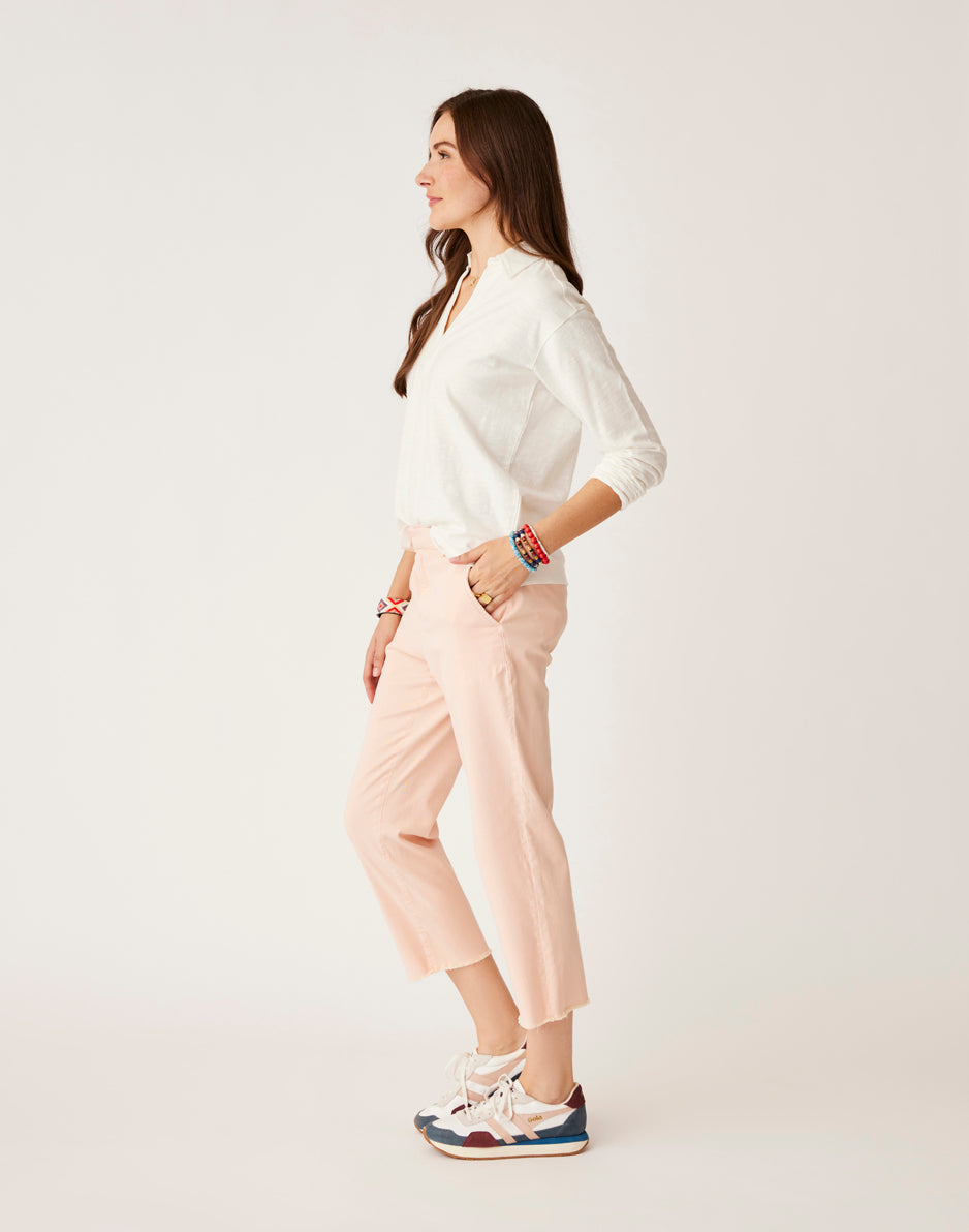 Carve Designs Mara Slub Polo: Cloud