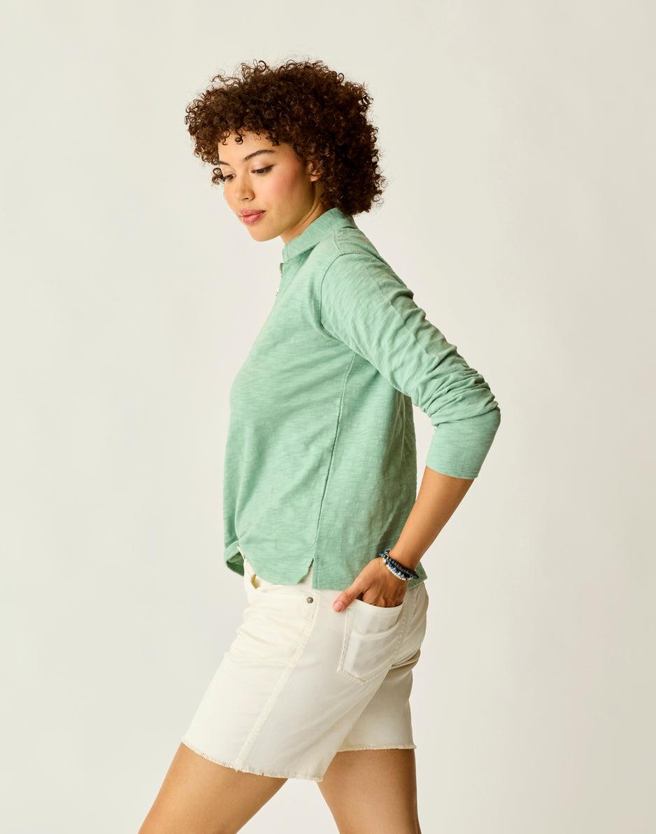 Carve Designs Mara Slub Polo: Haze