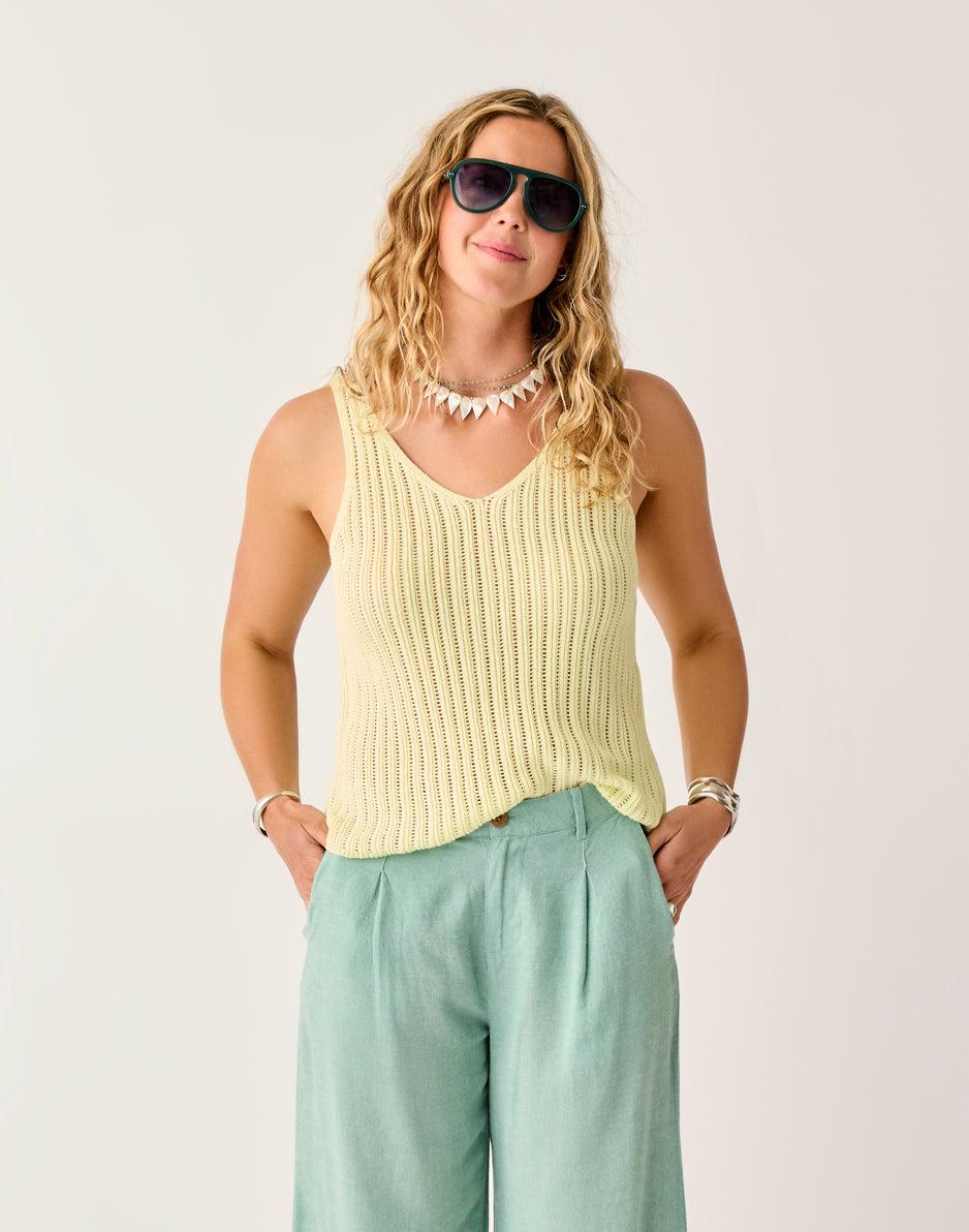 Carve Designs Micah Tank: Light Limeade