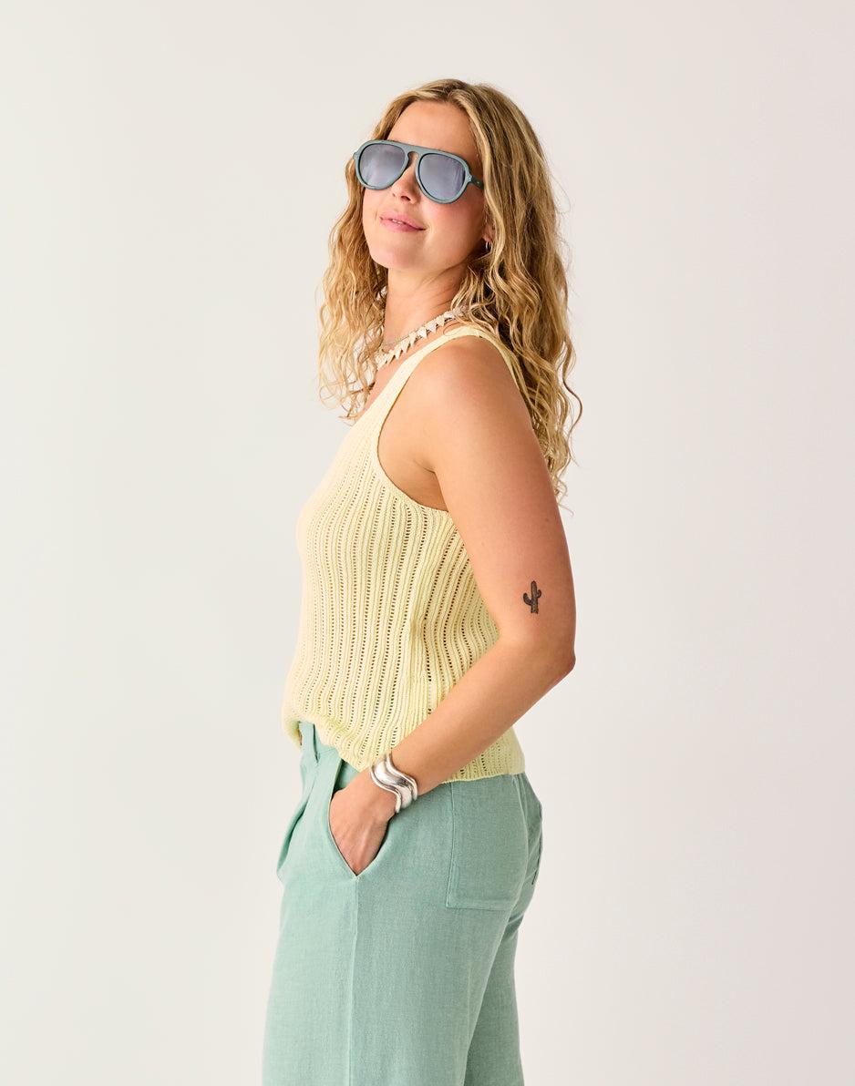 Carve Designs Micah Tank: Light Limeade