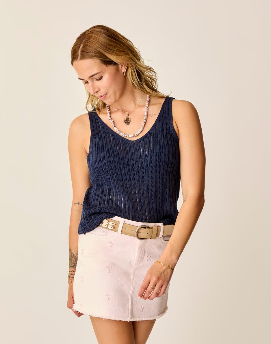 Carve Designs Micah Tank: Navy