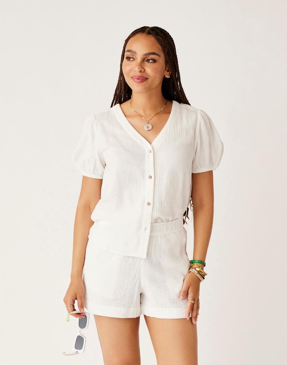 Carve Designs Milo Gauze Top: Cloud