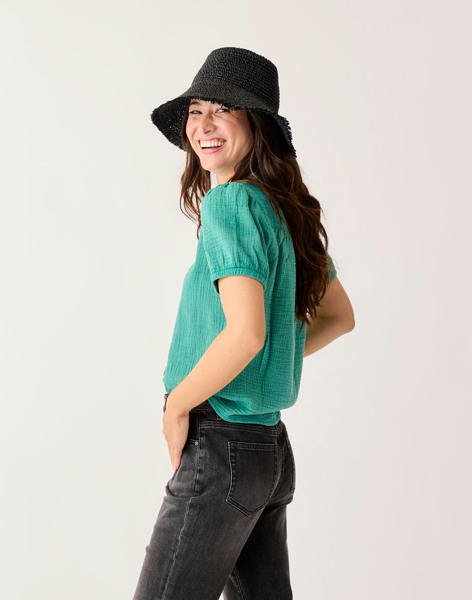 Carve Designs Milo Gauze Top: Jade