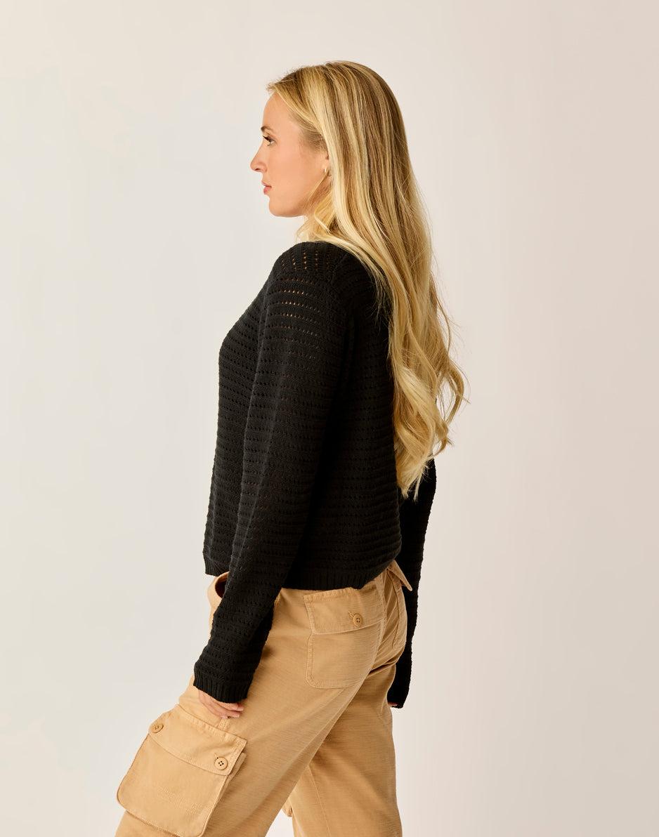 Carve Designs Morgan Polo Sweater: Black