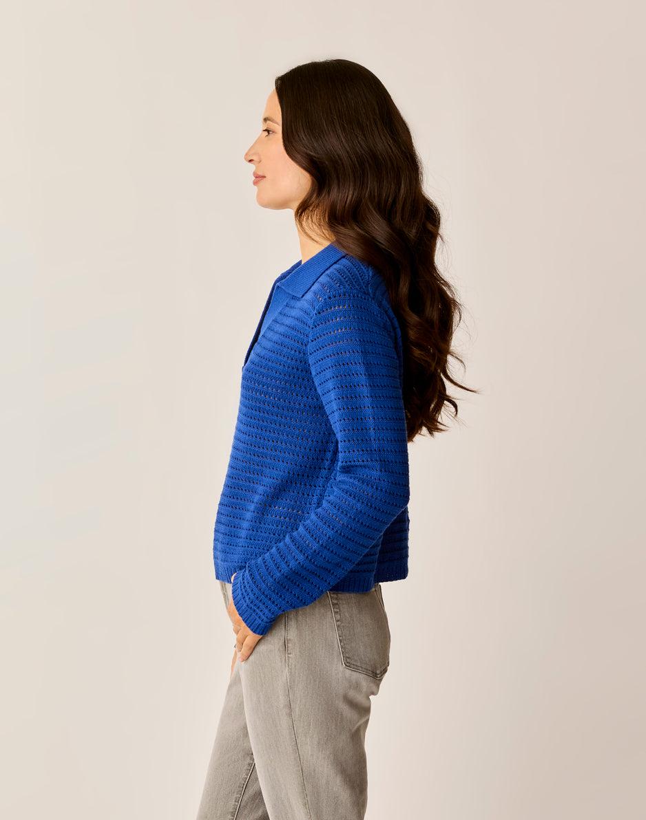 Carve Designs Morgan Polo Sweater: Capri