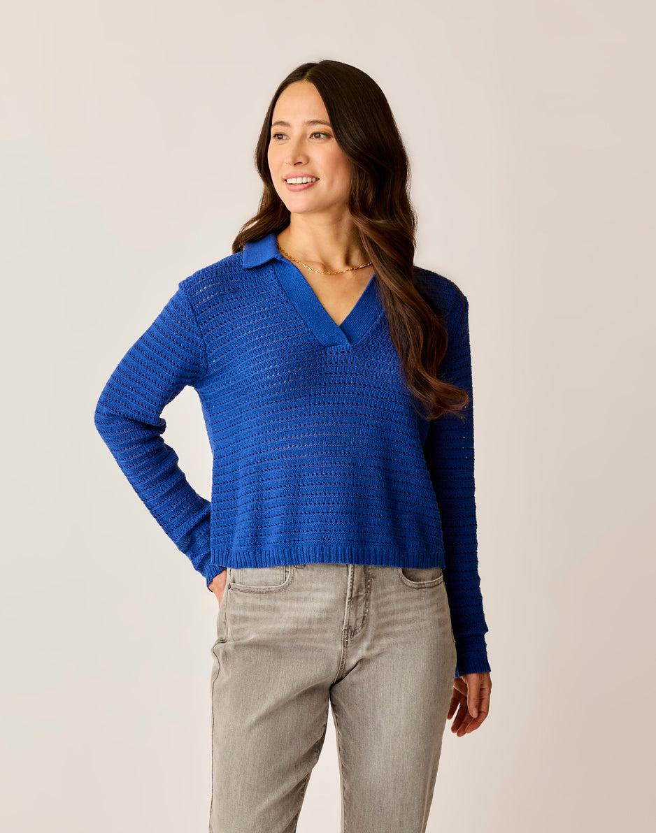carve designs Morgan Polo Sweater: Capri