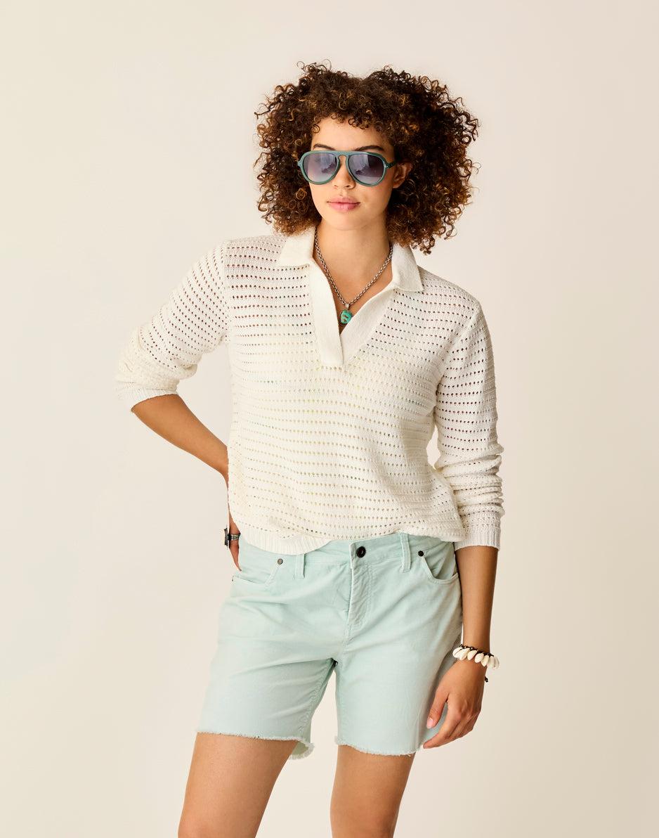 carve designs Morgan Polo Sweater: Cloud