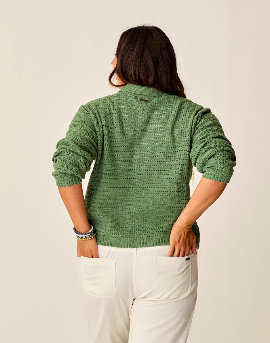 Carve Designs Morgan Polo Sweater: Dark Haze