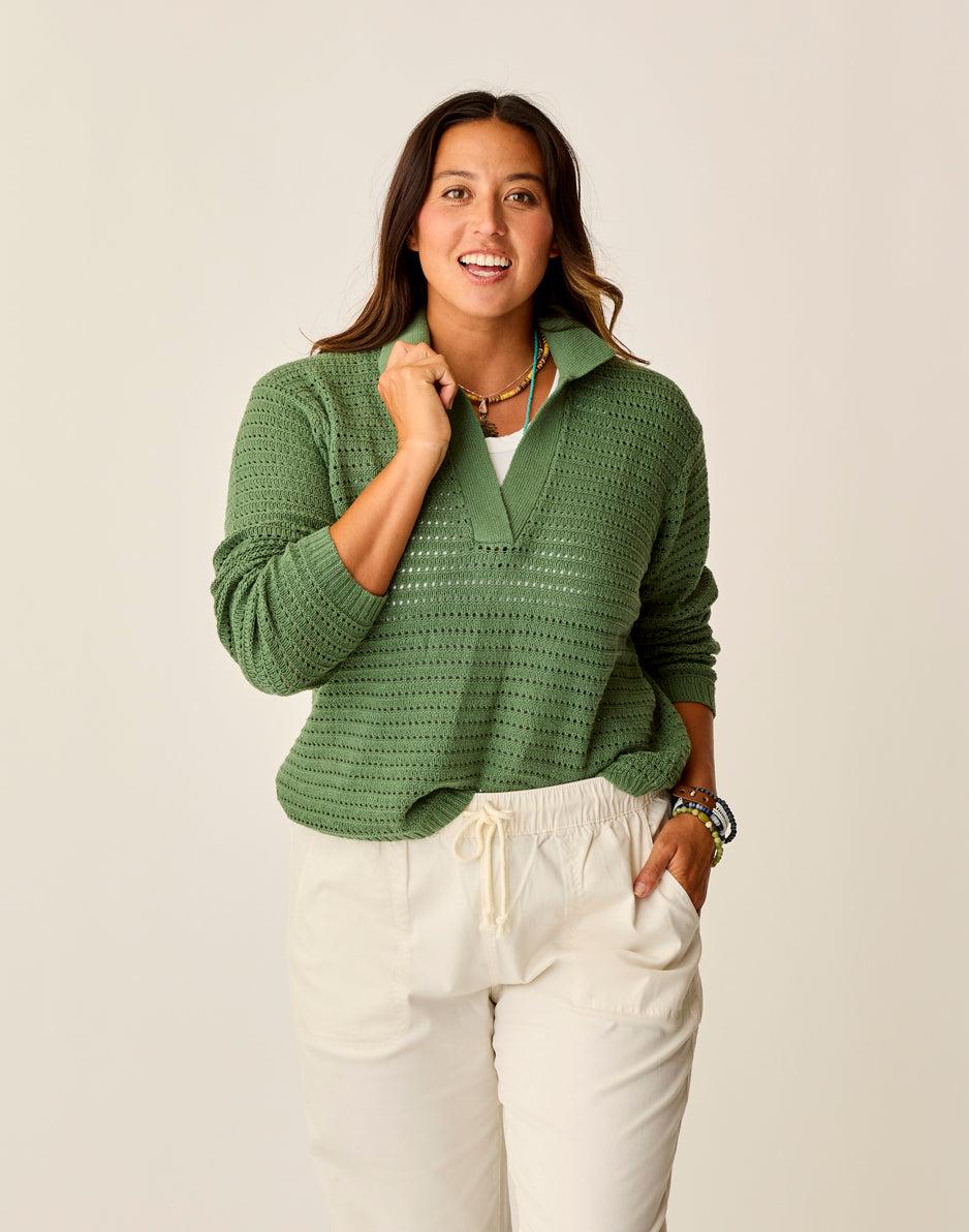 Carve Designs Morgan Polo Sweater: Dark Haze