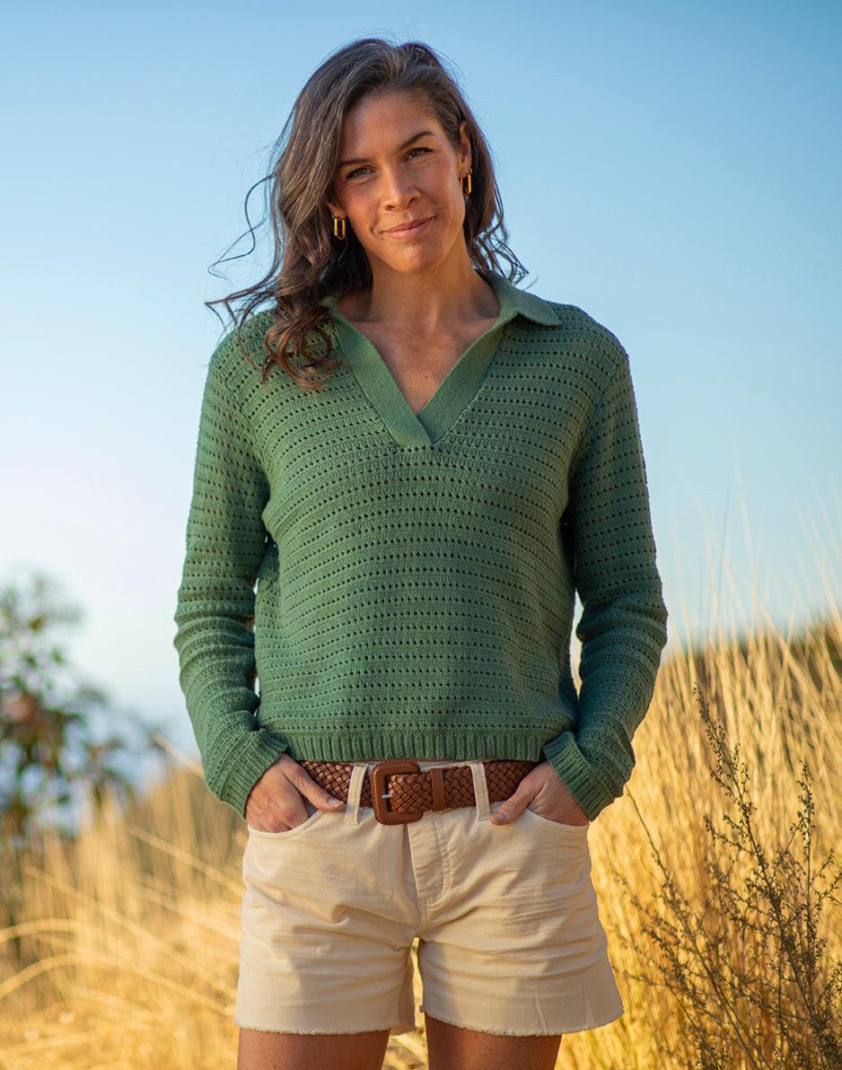 carve designs Morgan Polo Sweater: Dark Haze