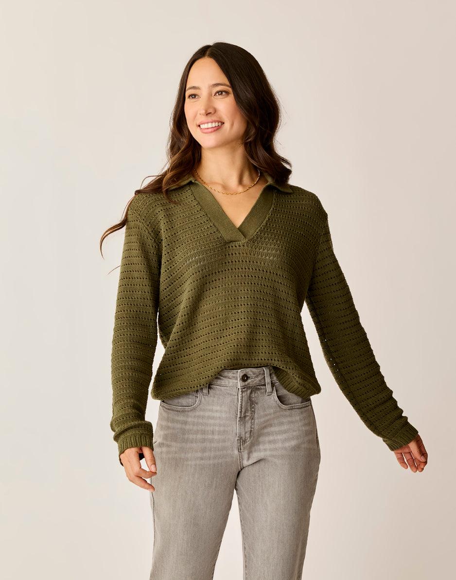 carve designs Morgan Polo Sweater: Fir