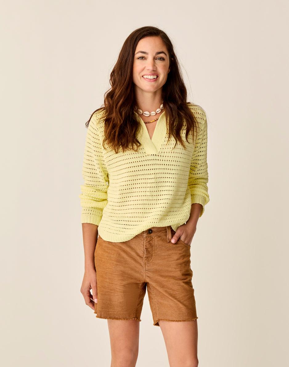 carve designs Morgan Polo Sweater: Light Limeade
