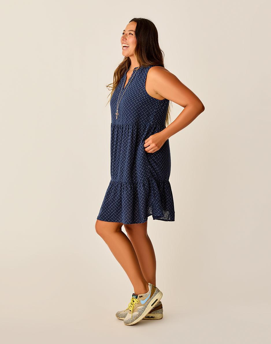 Carve Designs Nellie Linen Dress: Navy Disco