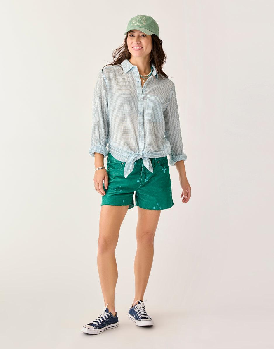 Carve Designs Oahu 4" Short: Jade Embroidery