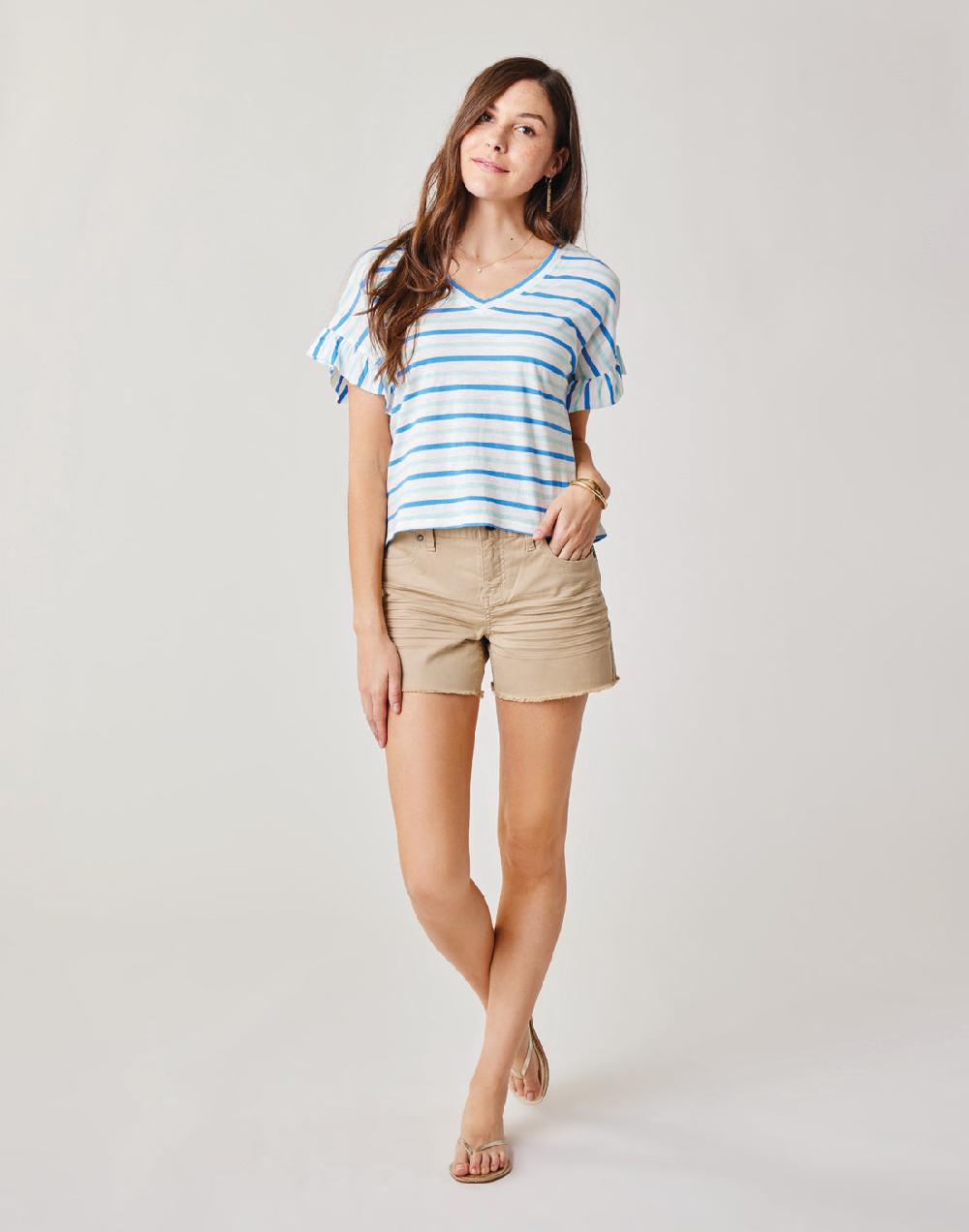 carve designs Oahu 4" Twill Short: Light Khaki