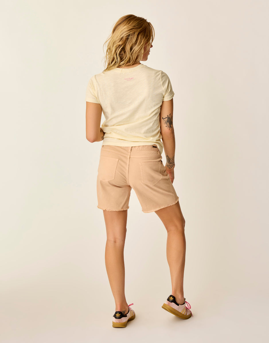Carve Designs Oahu 6" Twill Short: Biscuit