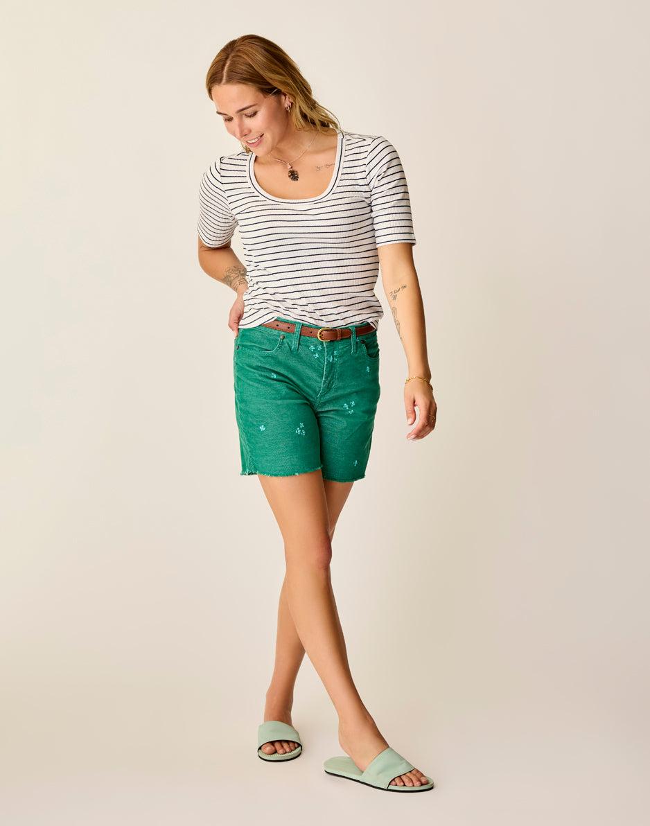 carve designs Oahu Hi Rise 6" Short: Jade Embroidery