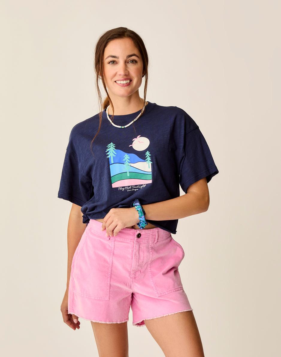 Carve Designs Parker Graphic Tee: Navy Scenic