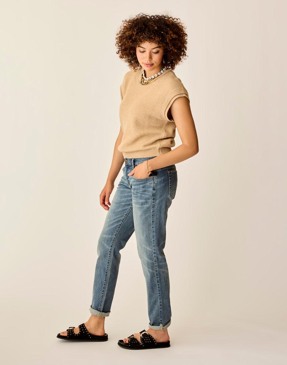 Carve Designs Phoebe Sweater Top: Biscuit