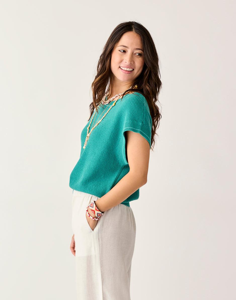 Carve Designs Phoebe Sweater Top: Jade