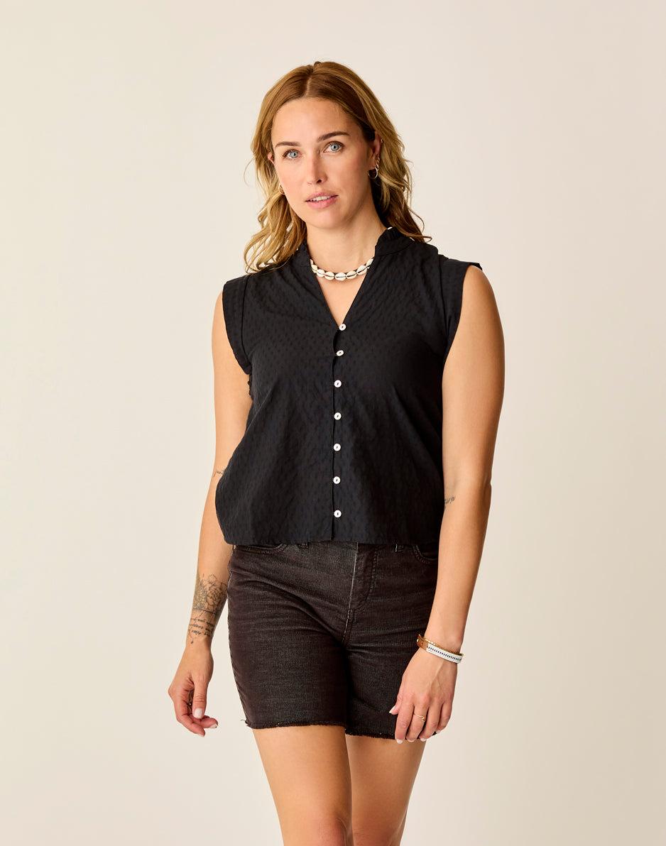 Carve Designs Reagan Top: Black Texture