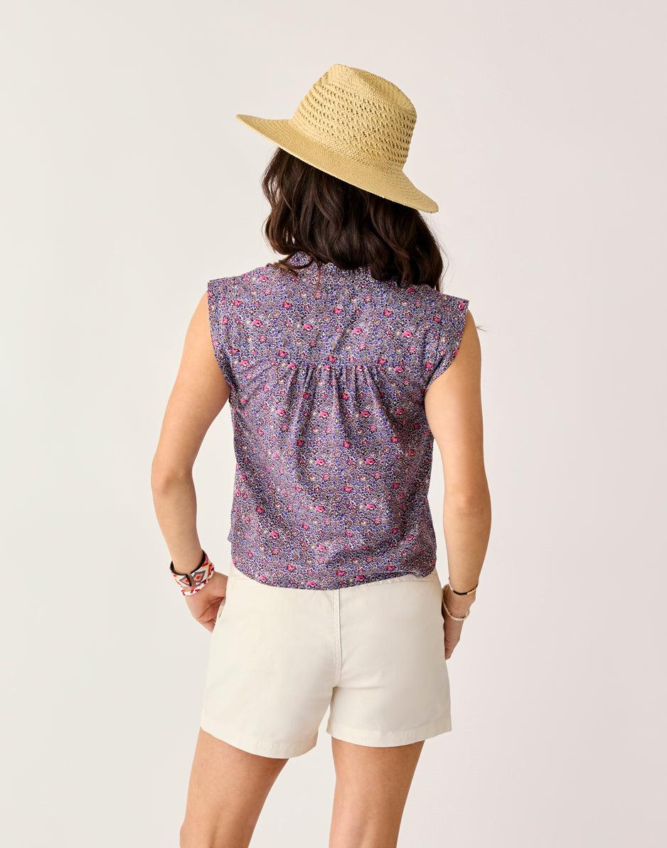 Carve Designs Reagan Top: Pink Garden