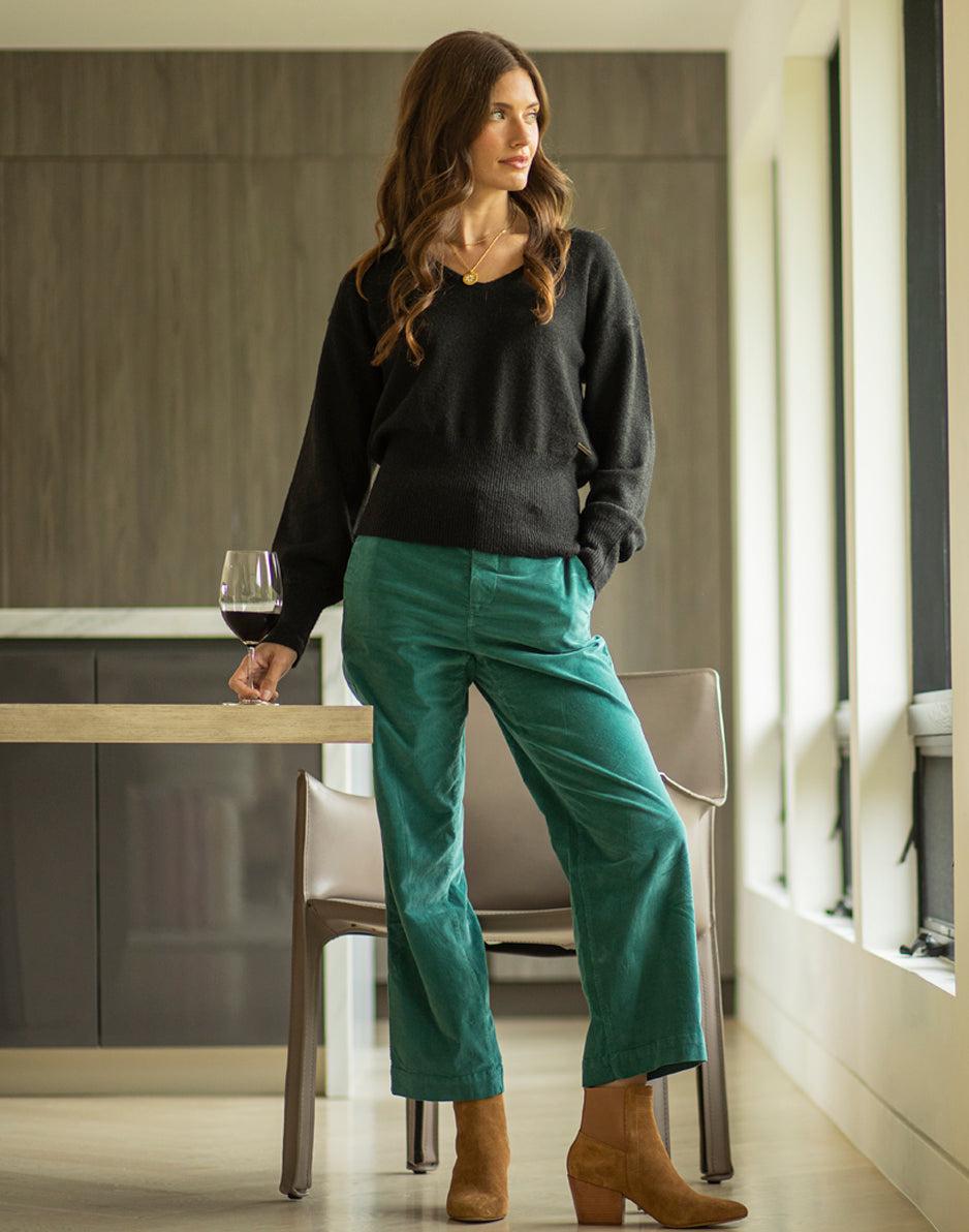 carve designs Ruth Reversible Fuzzy Sweater: Black