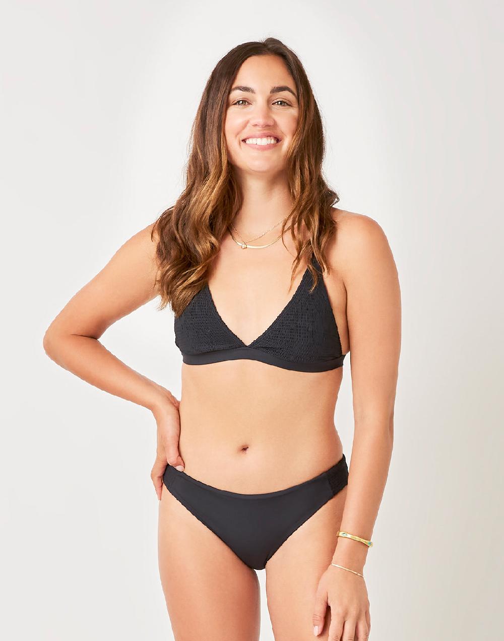 Carve Designs Sanitas Smocked Bottom: Black