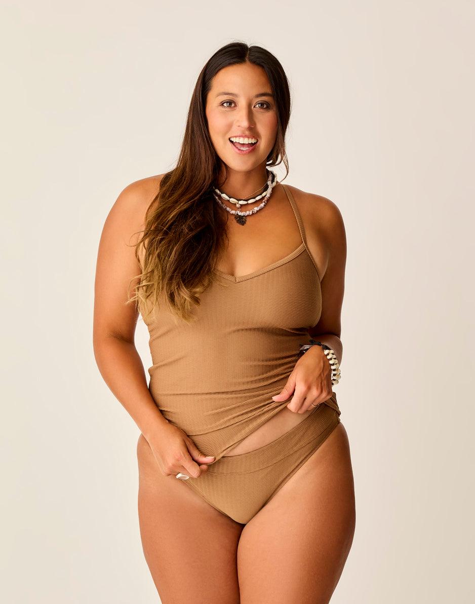 Carve Designs Stinson Tankini: Rum Texture