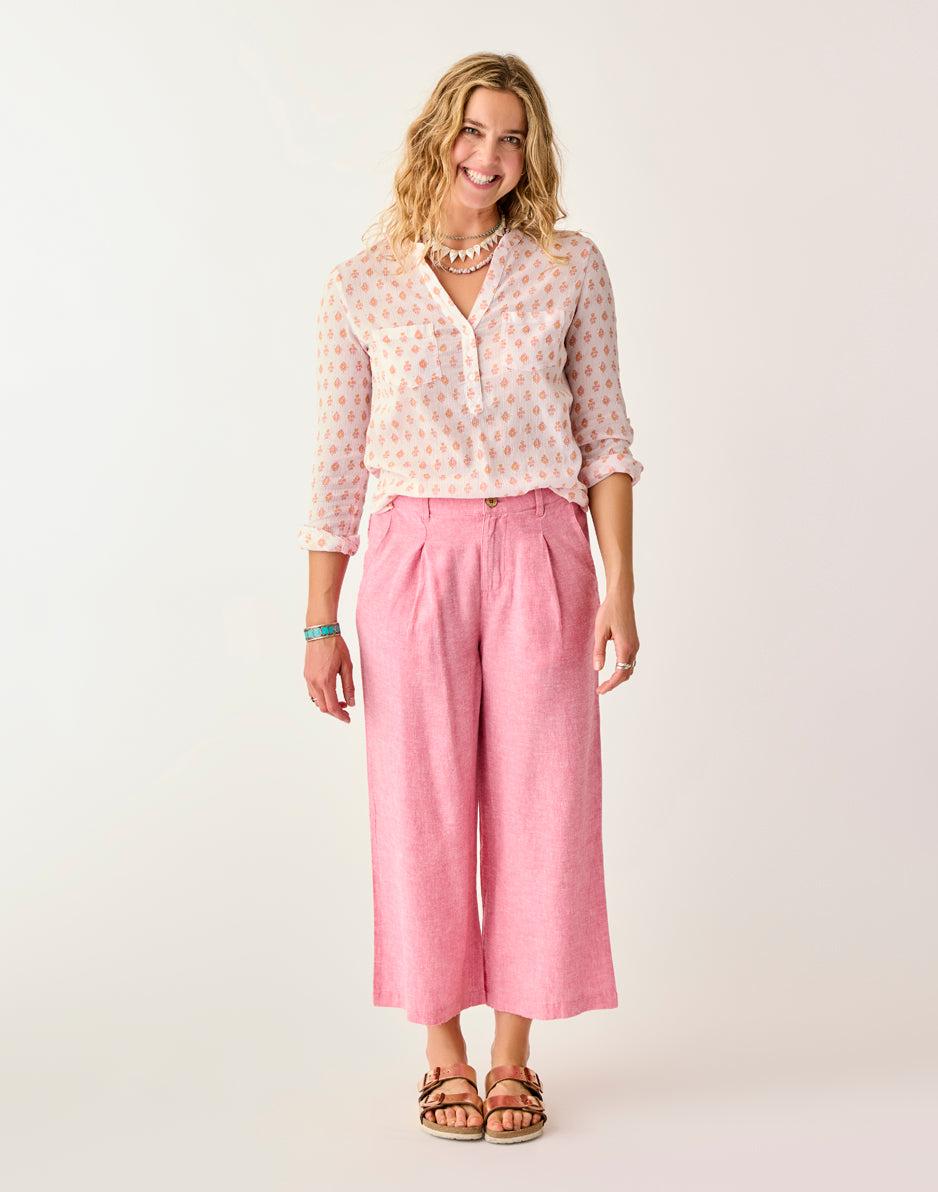 Carve Designs Suki Linen Pant: Chateau Chambray