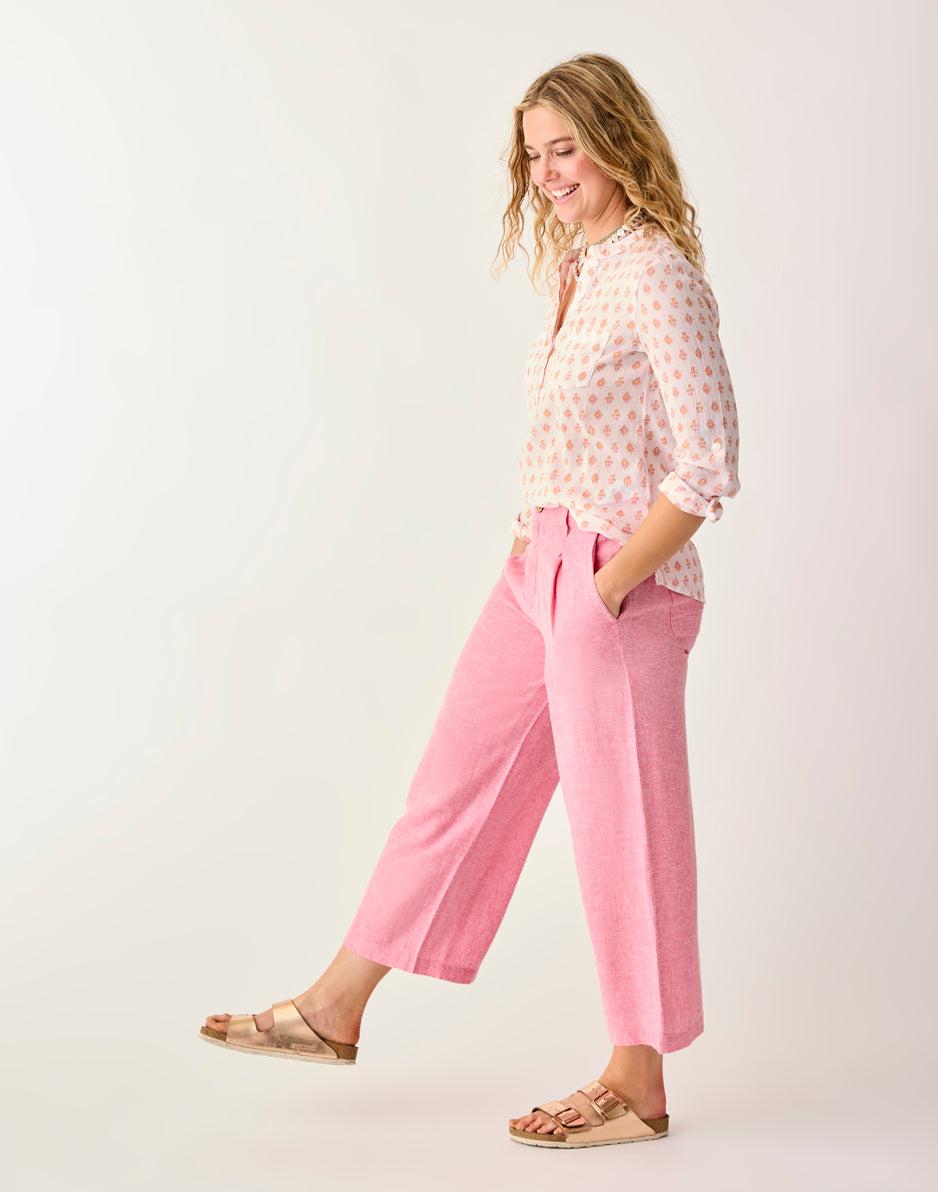 Carve Designs Suki Linen Pant: Chateau Chambray
