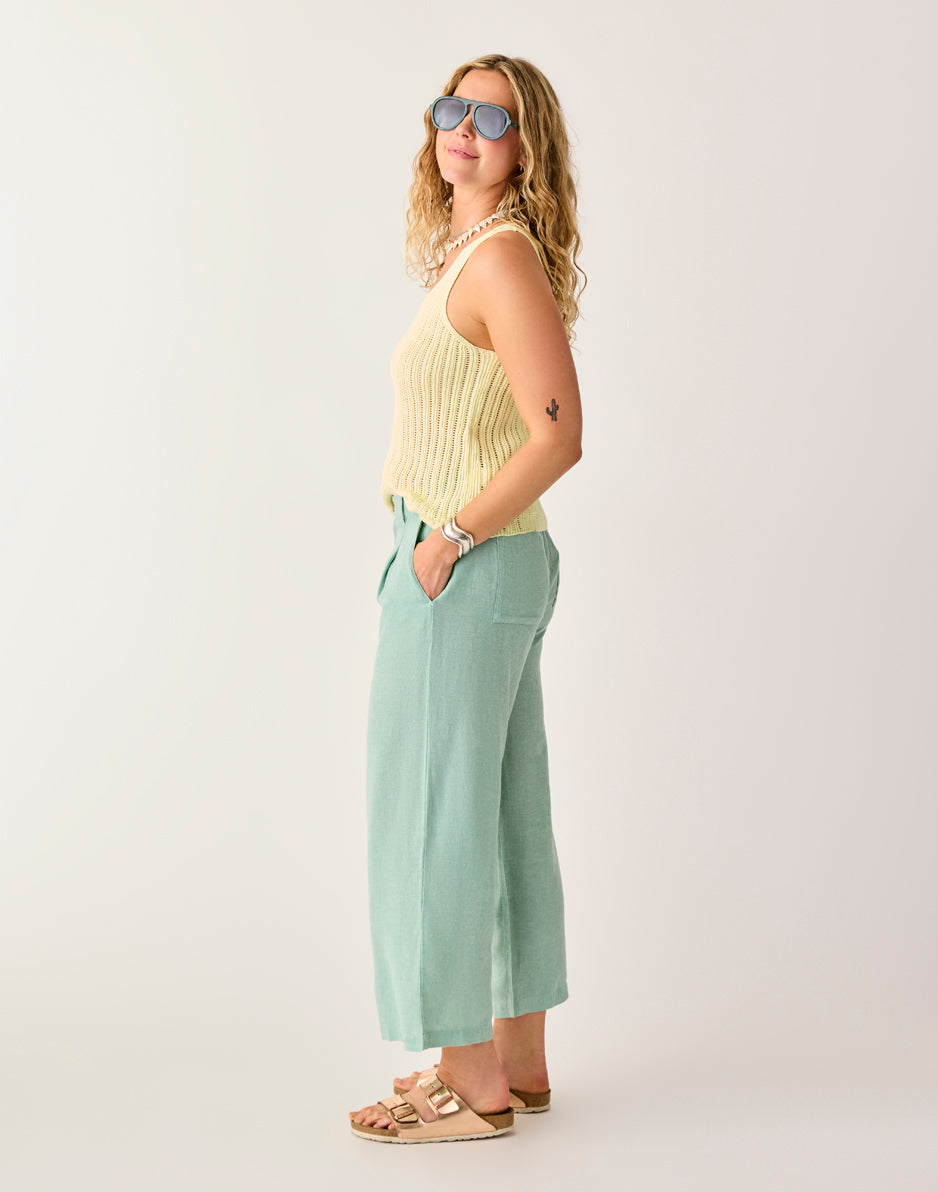 Carve Designs Suki Linen Pant: Haze Chambray