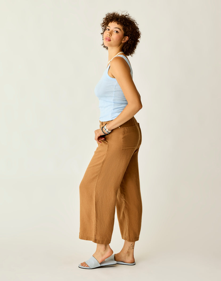 Carve Designs Suki Linen Pant: Rum Chambray