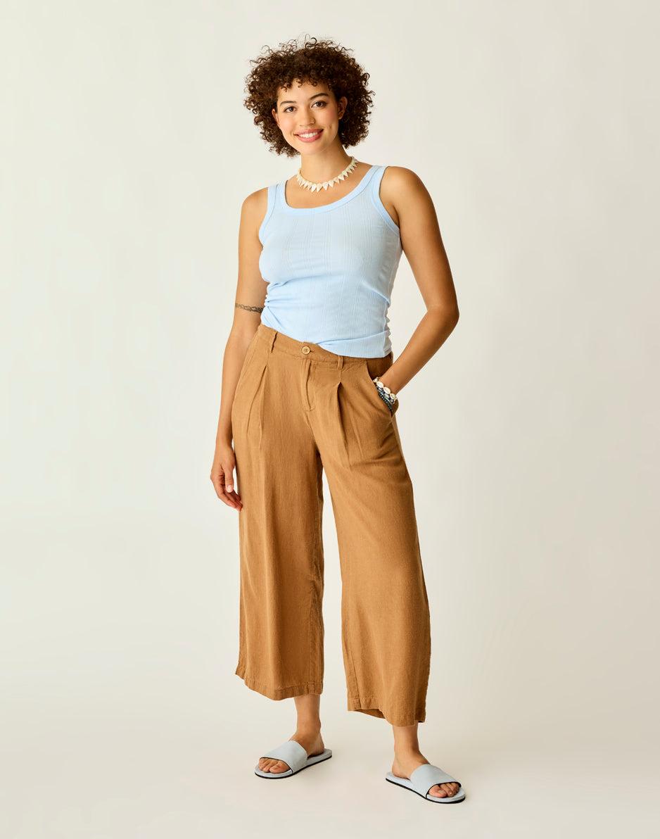 carve designs Suki Linen Pant: Rum Chambray