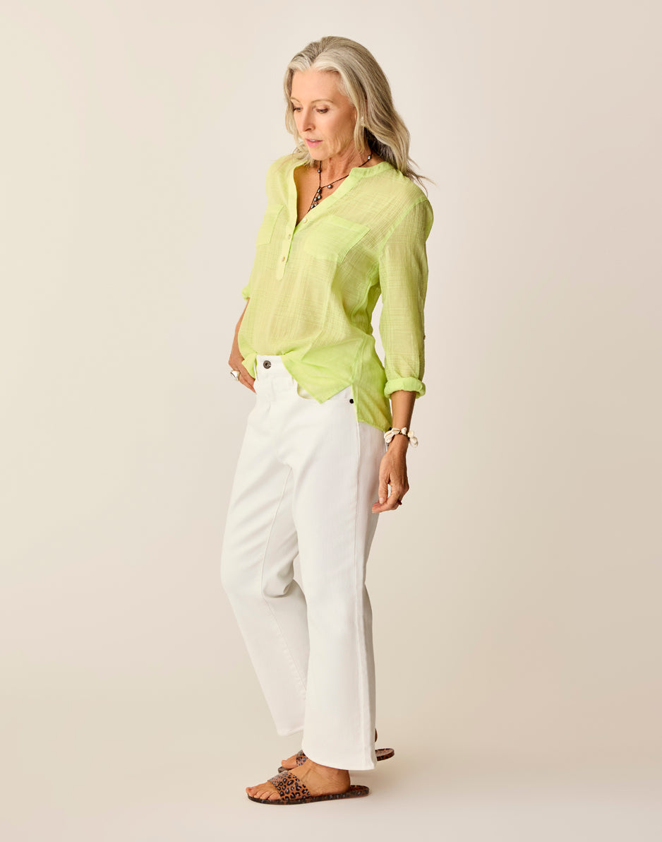 Carve Designs Sylvie Crop Flare: White