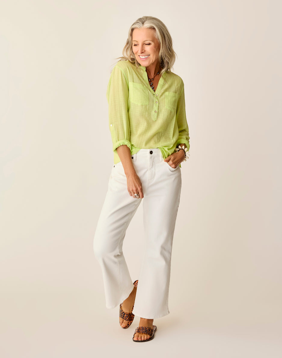 carve designs Sylvie Crop Flare: White