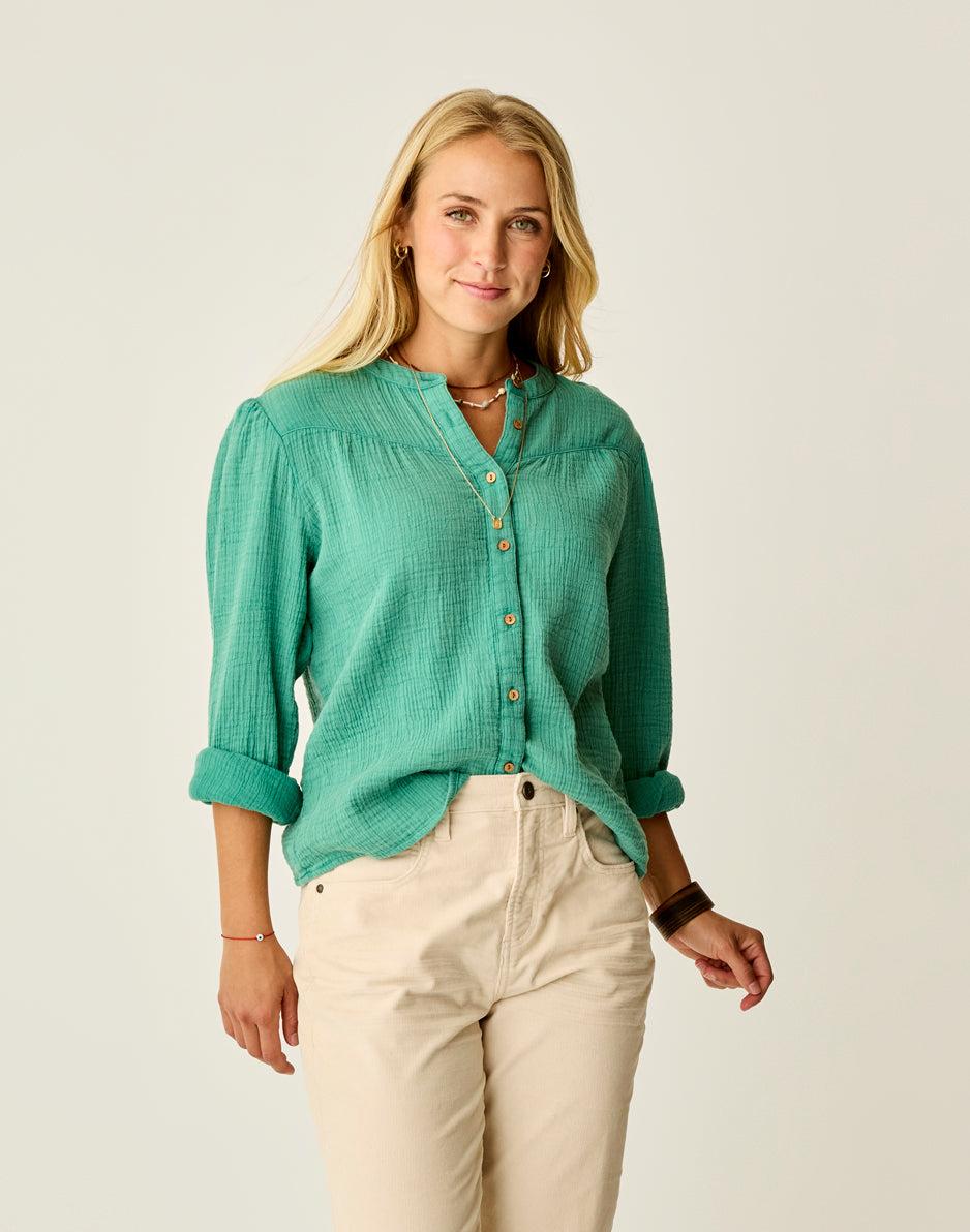 carve designs Tatum Double Gauze Shirt: Jade