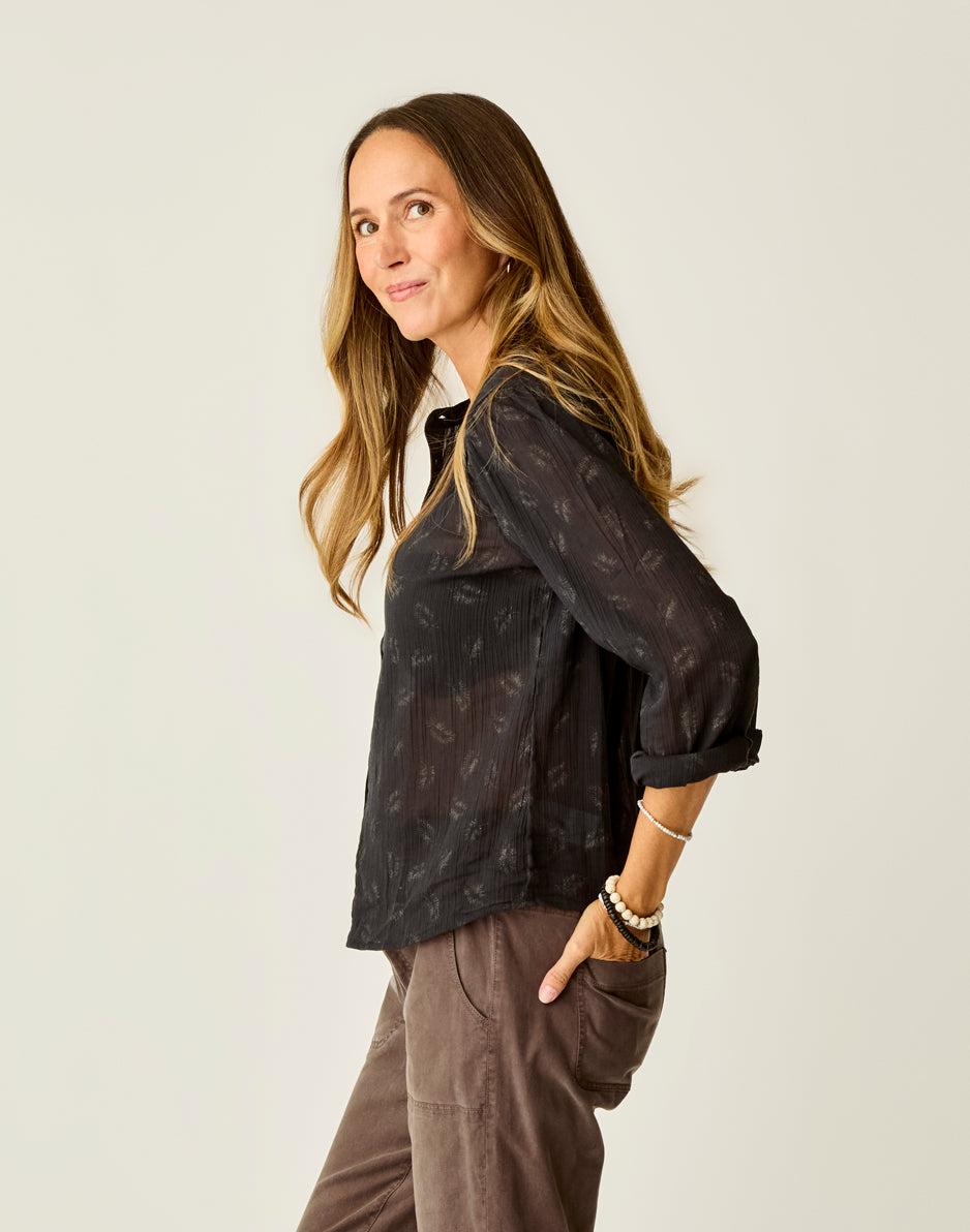 Carve Designs Tatum Gauze Top: Black Feather