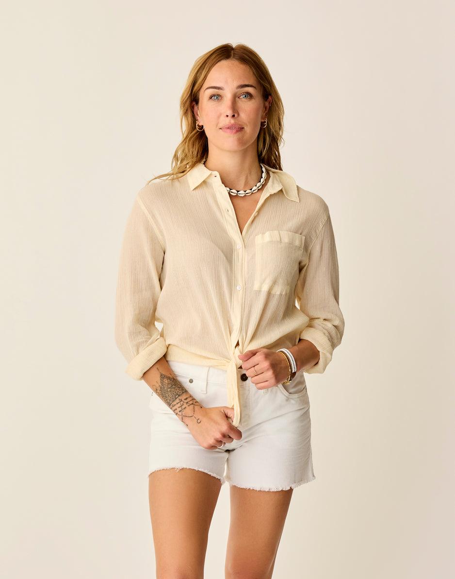 carve designs Taylor Gauze Tunic: Birch Lurex