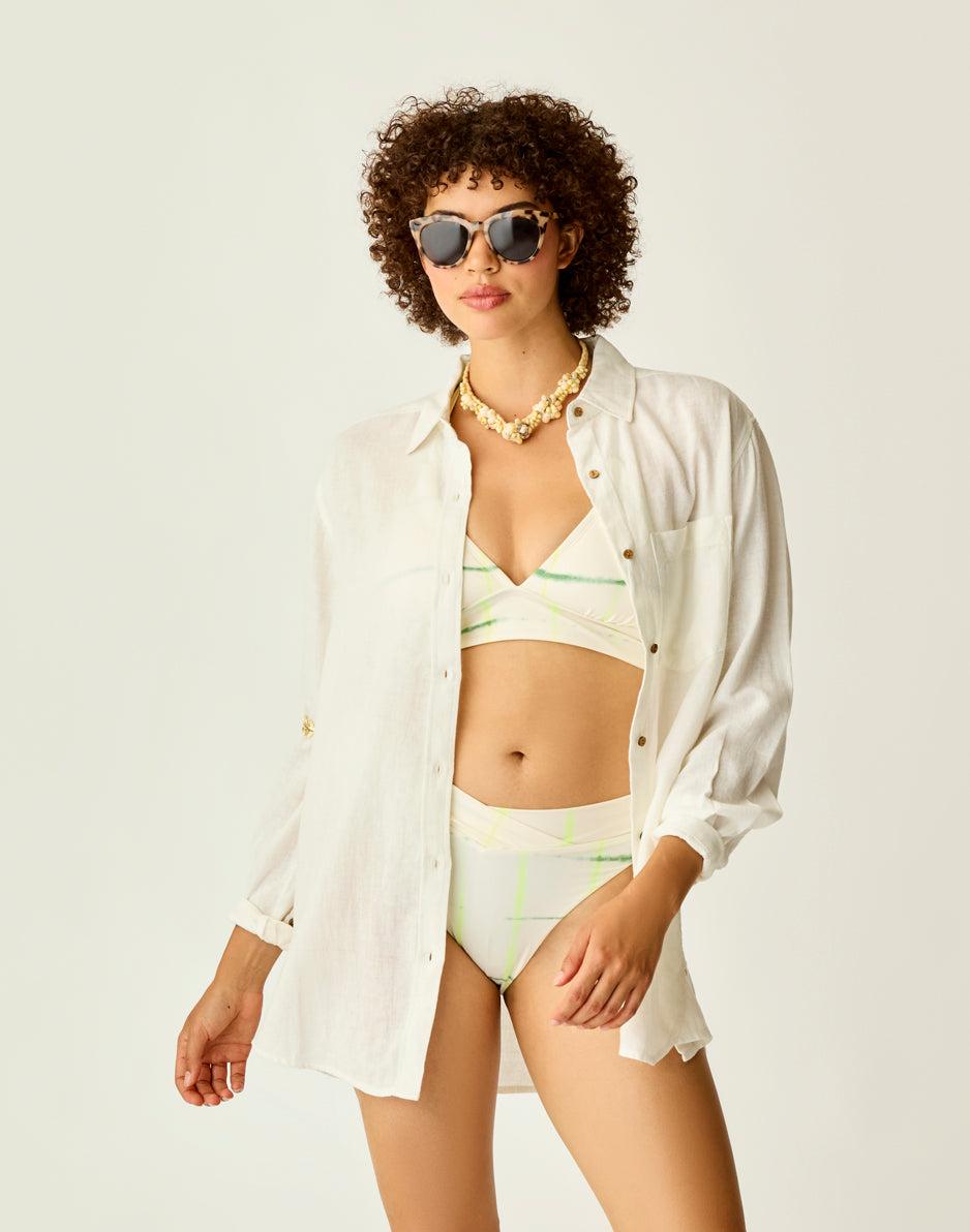 Carve Designs Taylor Linen Tunic: Cloud Chambray