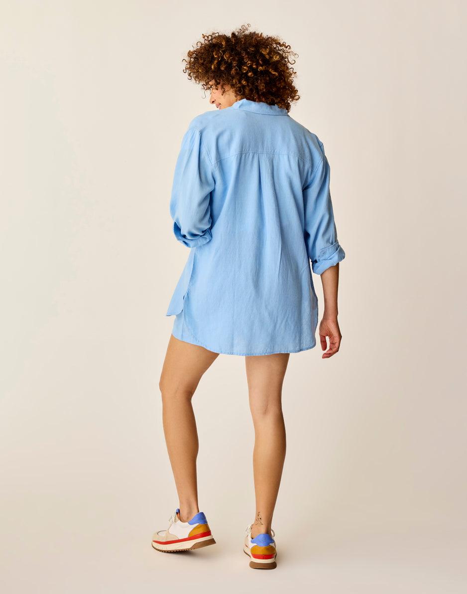 Carve Designs Taylor Linen Tunic: Sky Blue Chambray