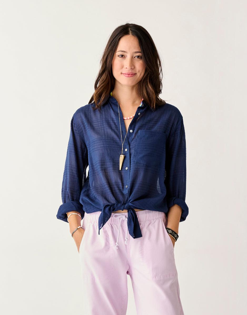 Carve Designs Taylor Textured Tunic: Navy