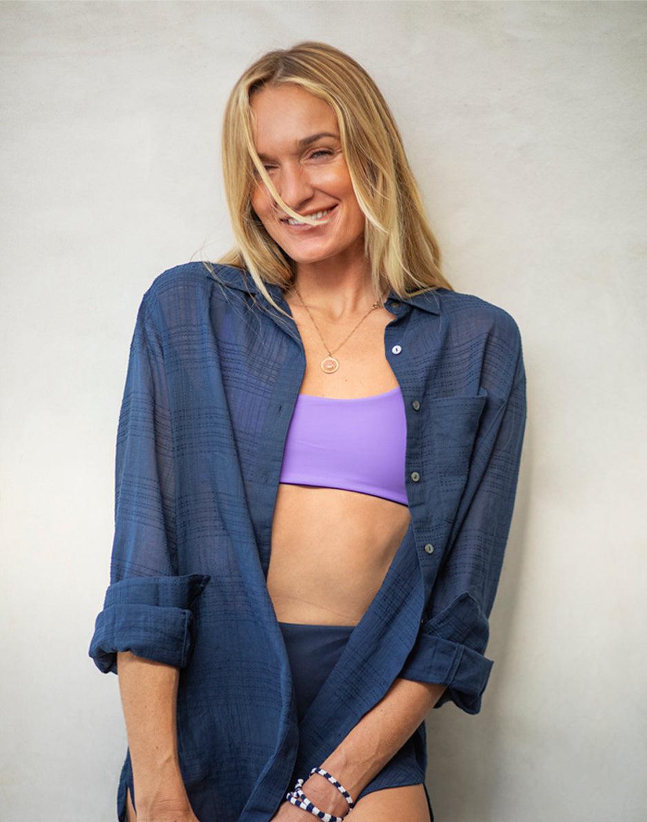 carve designs Taylor Textured Tunic: Navy