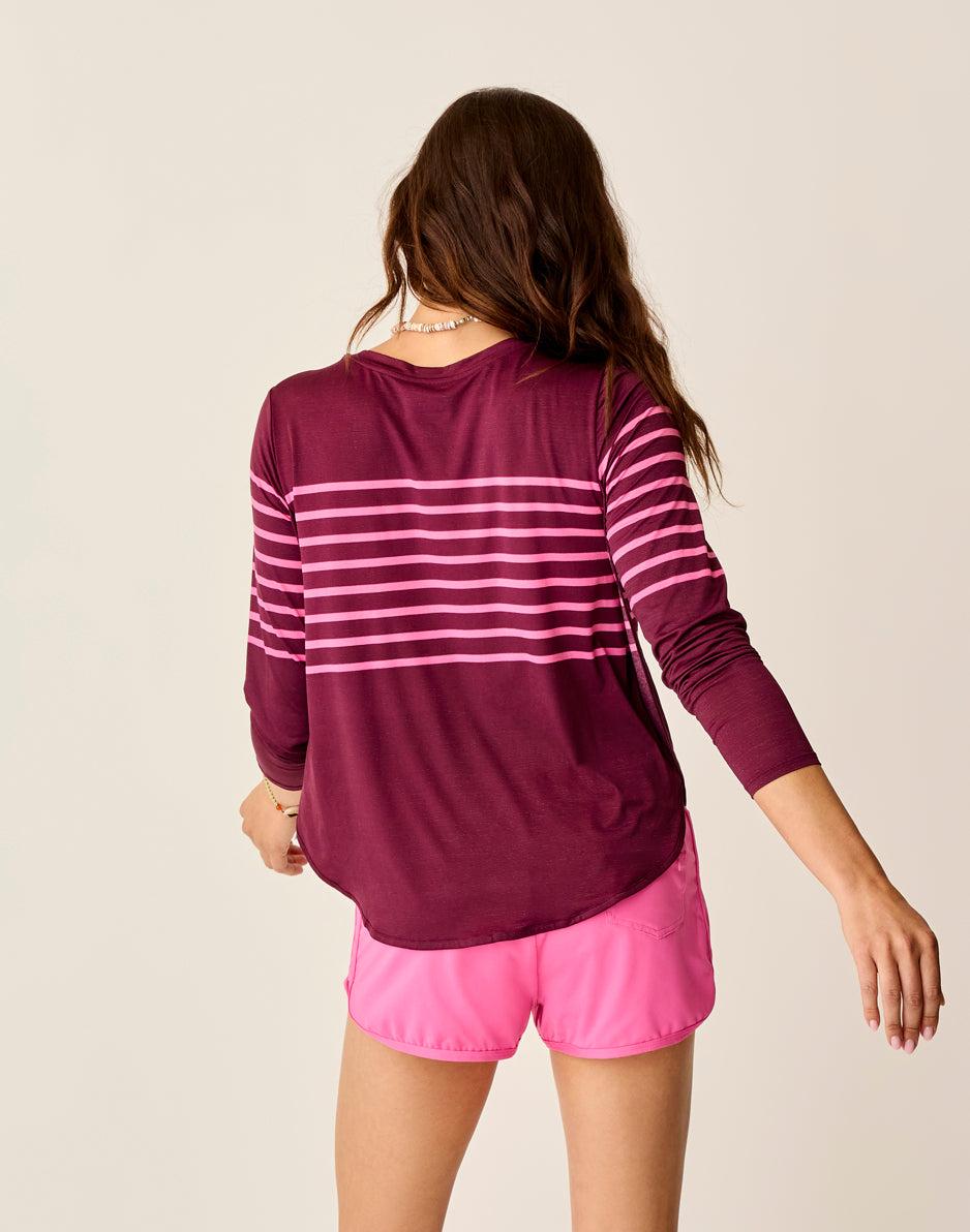 Carve Designs Trek Top: Hot Pink Stripe